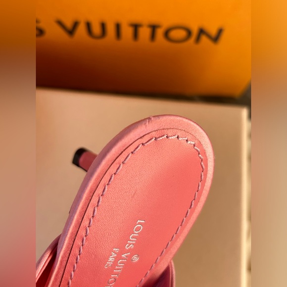 LV Madeleine Pointed Toe Heeled Sandal Satin with Crystals - Picture 11 of 16